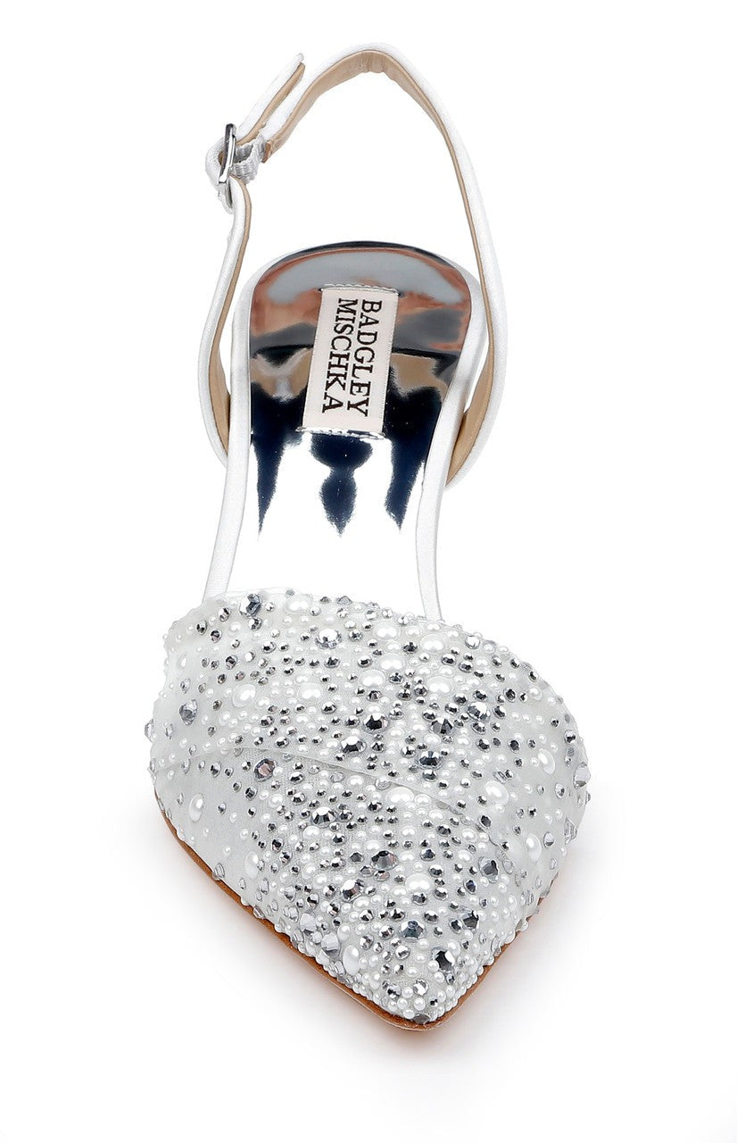 Brenna Rhinestone-Studded 2-Piece Slingbacks