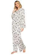 Luxe Floral Satin Long Sleeve & Wide Leg Pajama Set