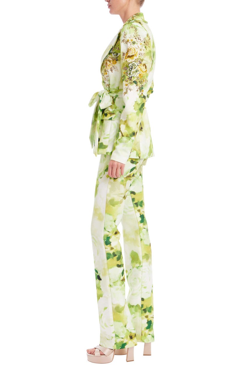 Beaded Floral Tie-Waist Jacket