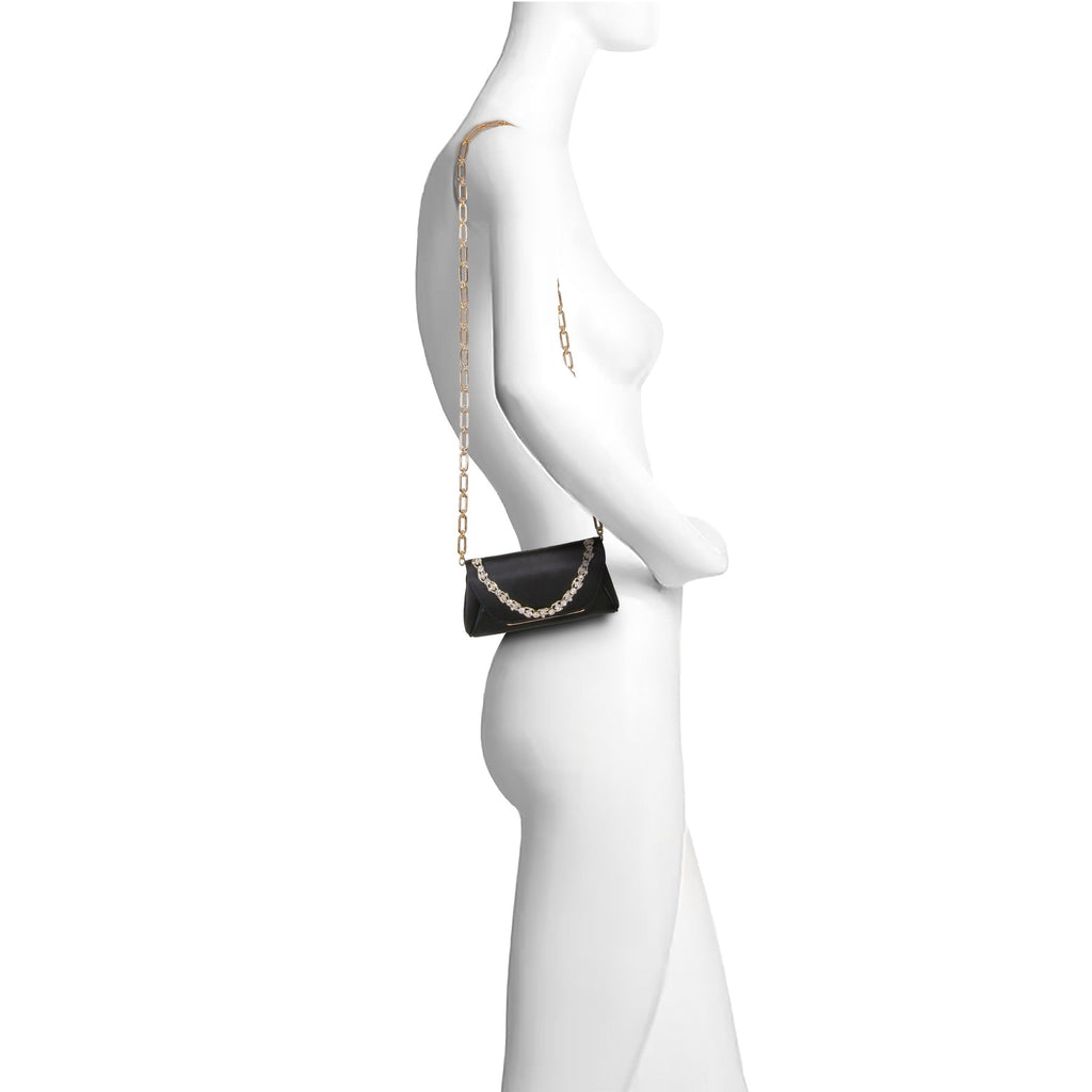 Seraphina Satin Clutch with Crystal Necklace Handslip