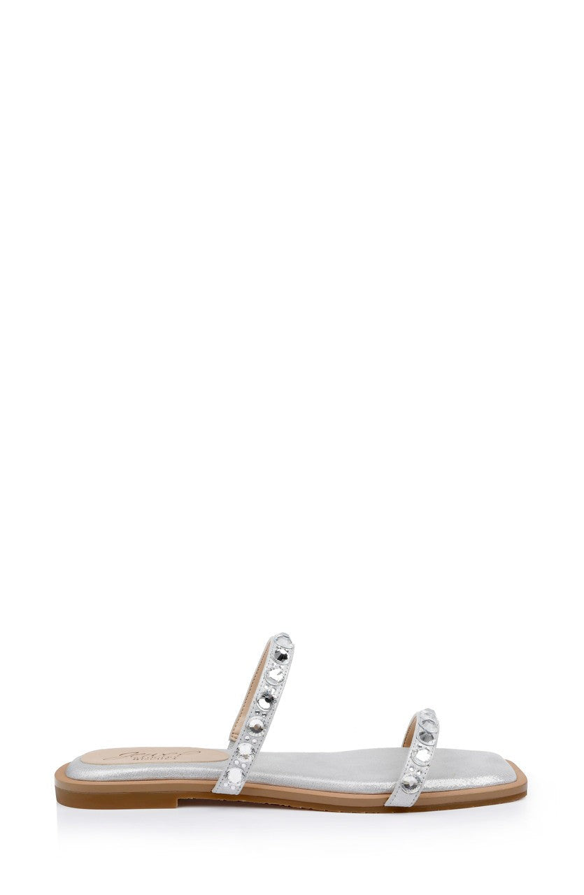 Honesty Flat Sandals with Gemstone-Studded Straps