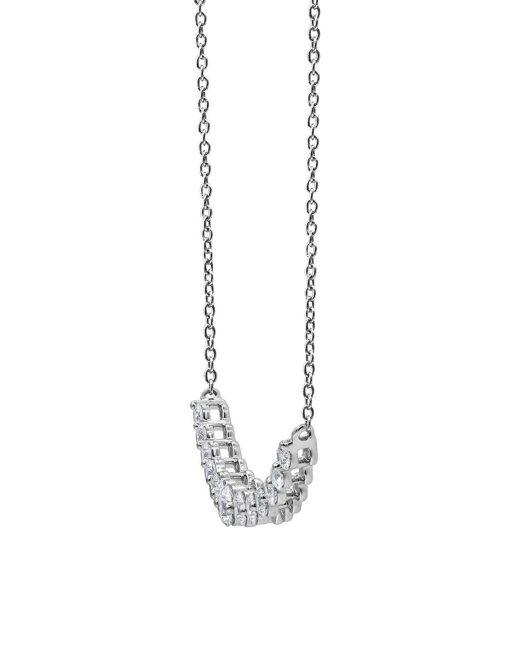 Diamond Curved Bar Collar Necklace