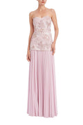 Strapless Beaded Bodice Dropwaist Gown