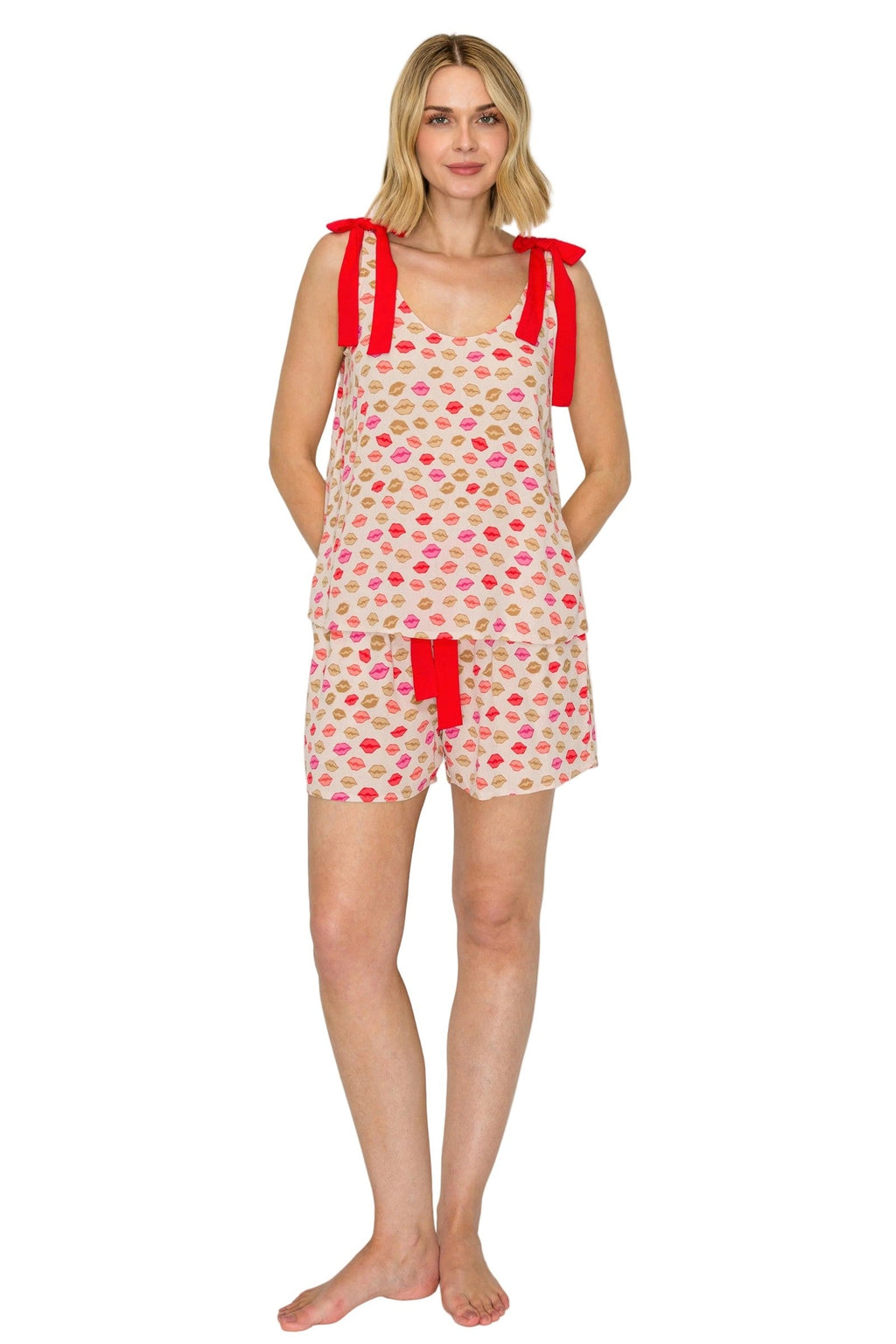 Luxe Crinkle Jersey Tank and Shorts Pajama Set