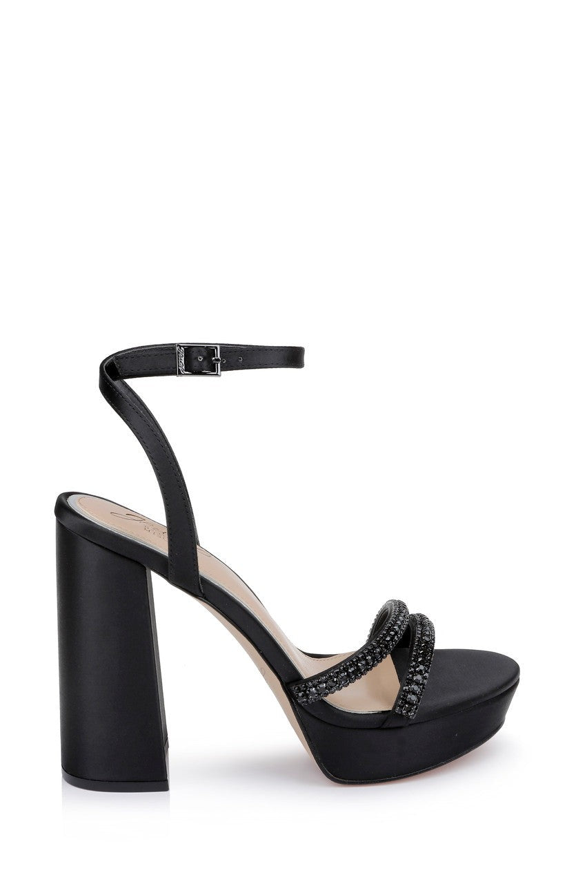 Rochel Platform Block Heel with Gemstone Embellished Straps