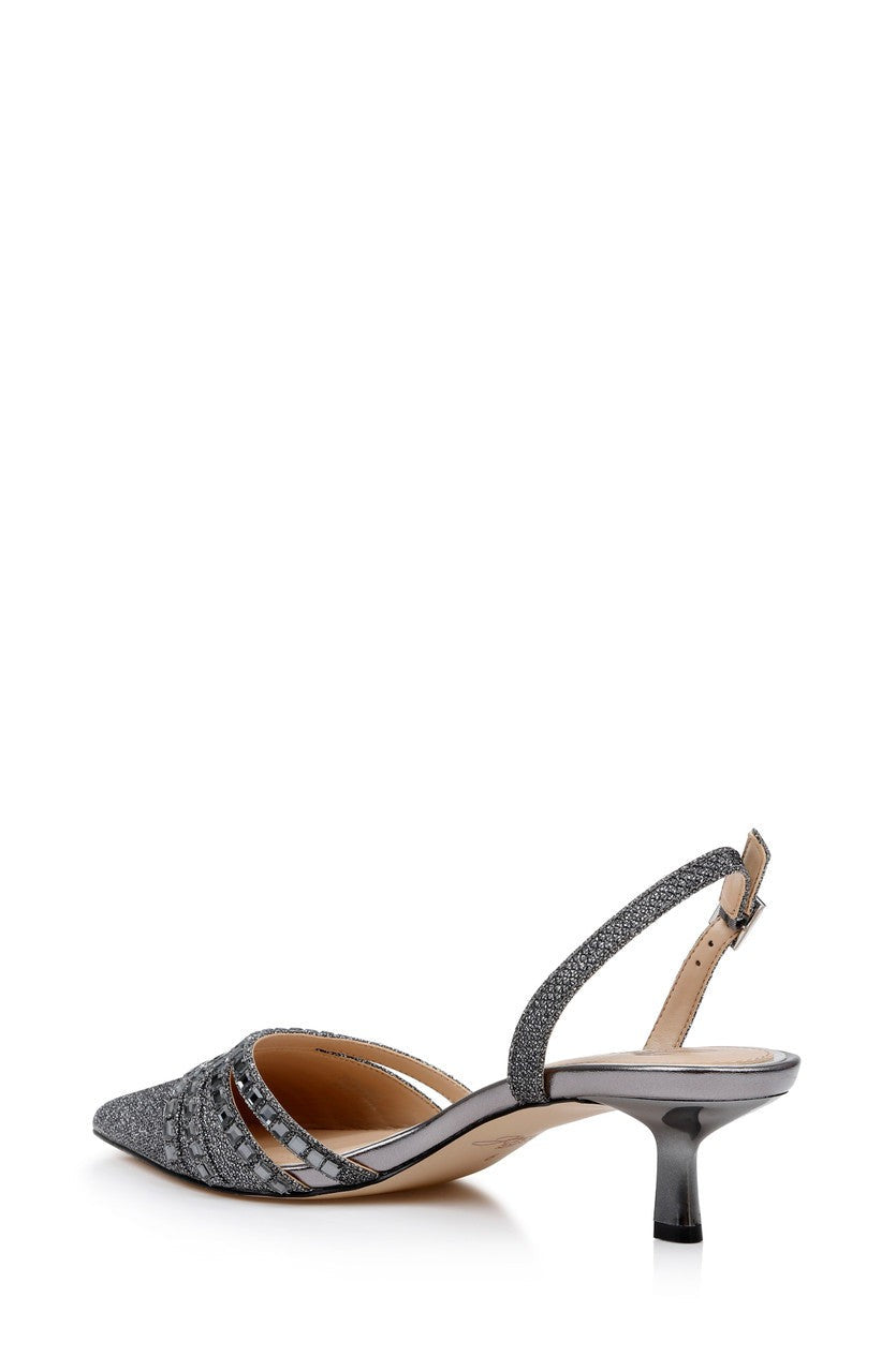 Katalina Bejeweled Slingback with Kitten Heel