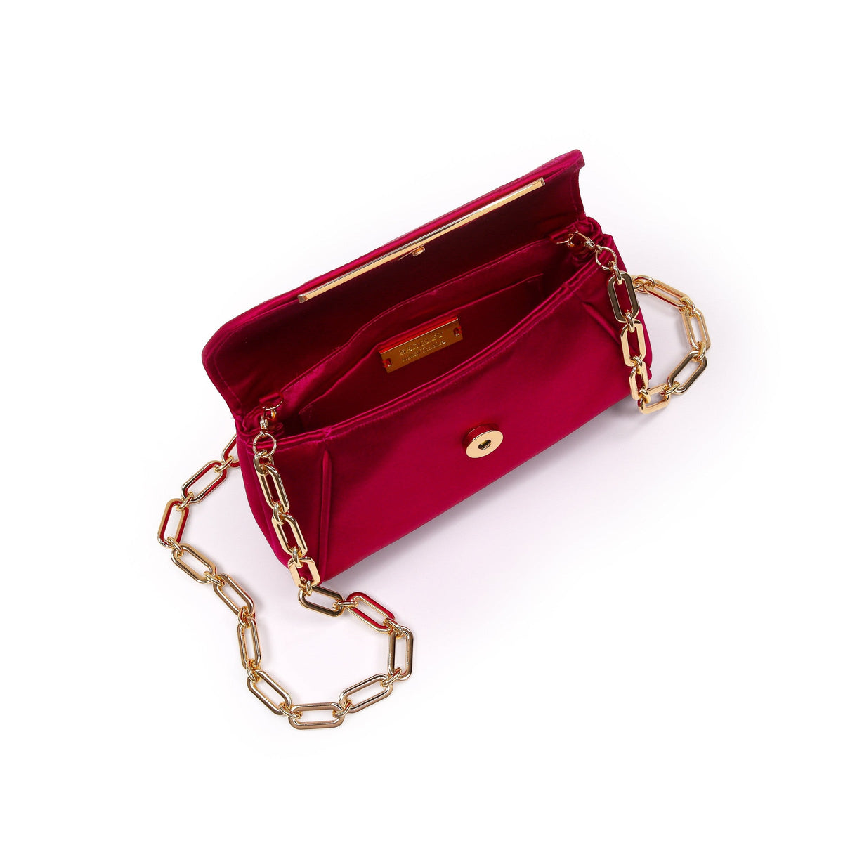 Seraphina Satin Clutch with Crystal Necklace Handslip