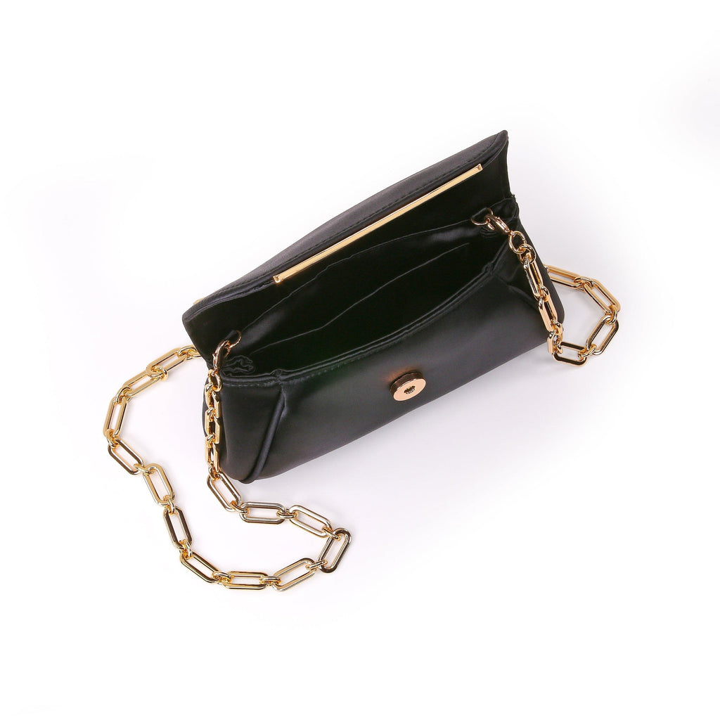 Seraphina Satin Clutch with Crystal Necklace Handslip