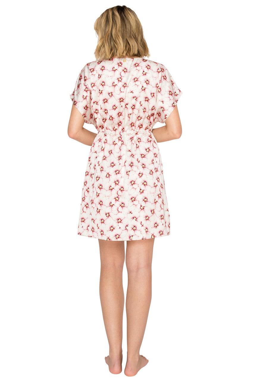 Luxe Floral Satin Dolman Short Kaftan