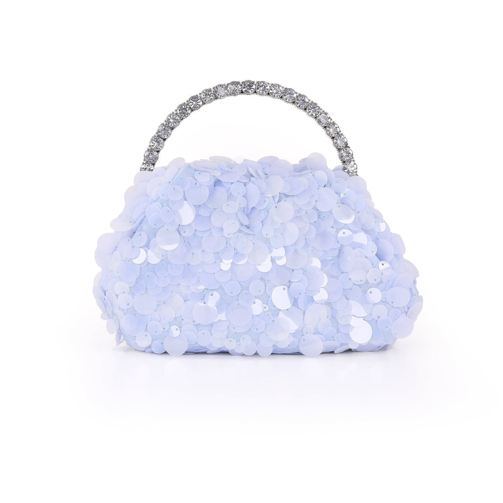 Noa Sequin Bugle Bead Pouch Clutch