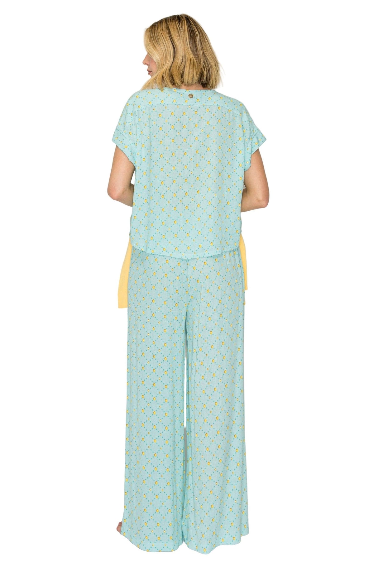 Luxe Crinkle Jersey Wide Leg Pajama Set